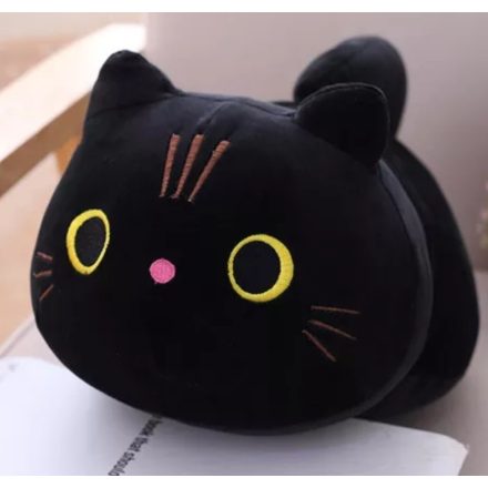 Fekete cica plüss, 25 cm