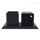 Fa hatású USB-s LED digitális asztali óra - Tartó résszel