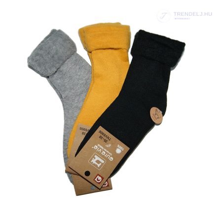 Puha Női téli zokni (3 pár) 35-38, szürke - sárga - fekete