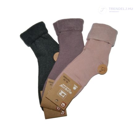 Puha Női téli zokni (3 pár) 35-38, szürke - lila - rózsaszín