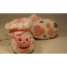 Puhatalpú babacipő, Rózsaszín pöttyös, kötött szárral, 0-12 Hónapos