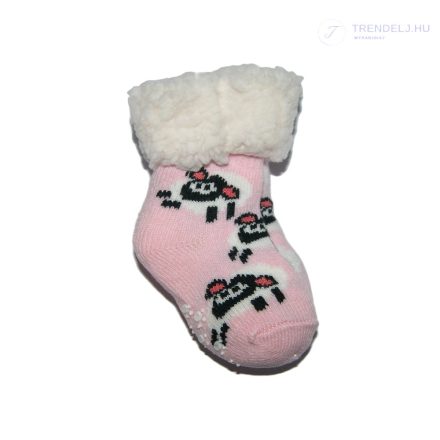 Gyerek bundás téli zokni, világos rózsaszín, 0-12