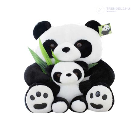 Plüss panda kis pandával - 25 cm