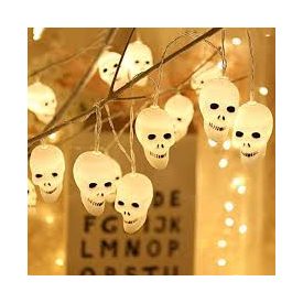 Halloweeni LED Koponya fényfüzér