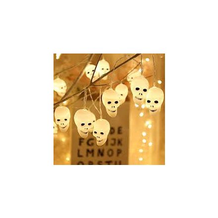 Halloweeni LED Koponya fényfüzér