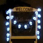 Halloweeni LED Koponya fényfüzér