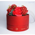 Örökrózsa box, piros díszdobozban
