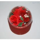 Örökrózsa box, piros díszdobozban