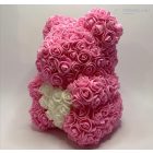 Rózsa Maci szívvel - Rózsaszín 30 cm