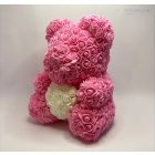 Óriás Rózsa Maci szívvel - Rózsaszín 40 cm