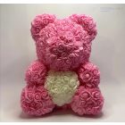 Óriás Rózsa Maci szívvel - Rózsaszín 40 cm