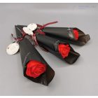 Szappanrózsa szál - Piros, 35 cm