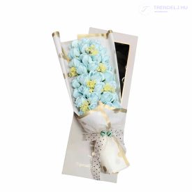 Babakék Szappanrózsa csokor díszdobozban