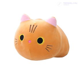 Barnás sárga cica plüss, 35 cm