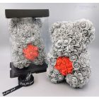 Szürke rózsa maci - Szappanrózsával