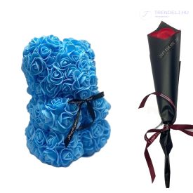 Kék rózsa maci - Szappanrózsával