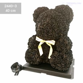 Rózsa maci - Fekete színű - 40cm