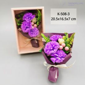Szappanszegfű csokor díszdobozban - Lila