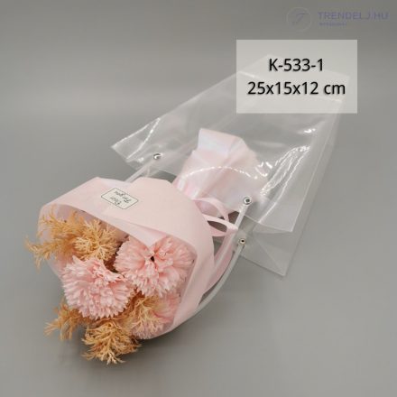 Szappanszegfű csokor virágtáskában - Rózsaszín