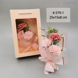 Szappanszegfű csokor virágtáskában - Rózsaszín