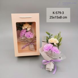 Szappanszegfű csokor virágtáskában - Lila