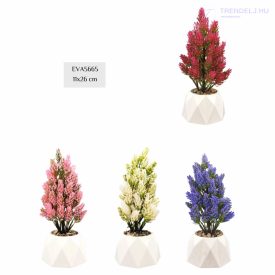 Színes kaspó művirággal fehér talppal