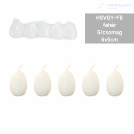 Fehér színű tojás formájú gyertya