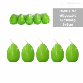 Világoszöld színű tojás formájú gyertya