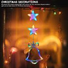 Karácsonyi színes LED-es függő dísz (csengő két csillaggal)