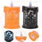 LED-es világító kísértetkastély gyertya