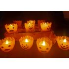 Halloween dekoratív tök LED teamécses