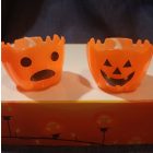 Halloween dekoratív tök LED teamécses