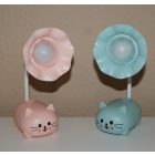 Gyermek LED asztali lámpa állítható - vezeték nélküli - USB töltő kábellel Kék