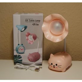   Gyermek LED asztali lámpa állítható - vezeték nélküli - USB töltő kábellel Rózsaszín