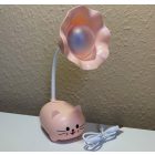 Gyermek LED asztali lámpa állítható - vezeték nélküli - USB töltő kábellel Rózsaszín