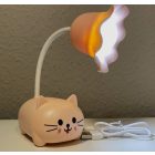 Gyermek LED asztali lámpa állítható - vezeték nélküli - USB töltő kábellel Rózsaszín