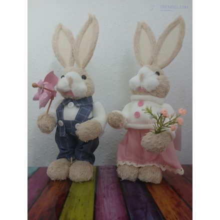 Fehér szalma húsvéti nyuszi 33 cm 