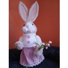 Fehér szalma húsvéti nyuszi 33 cm 